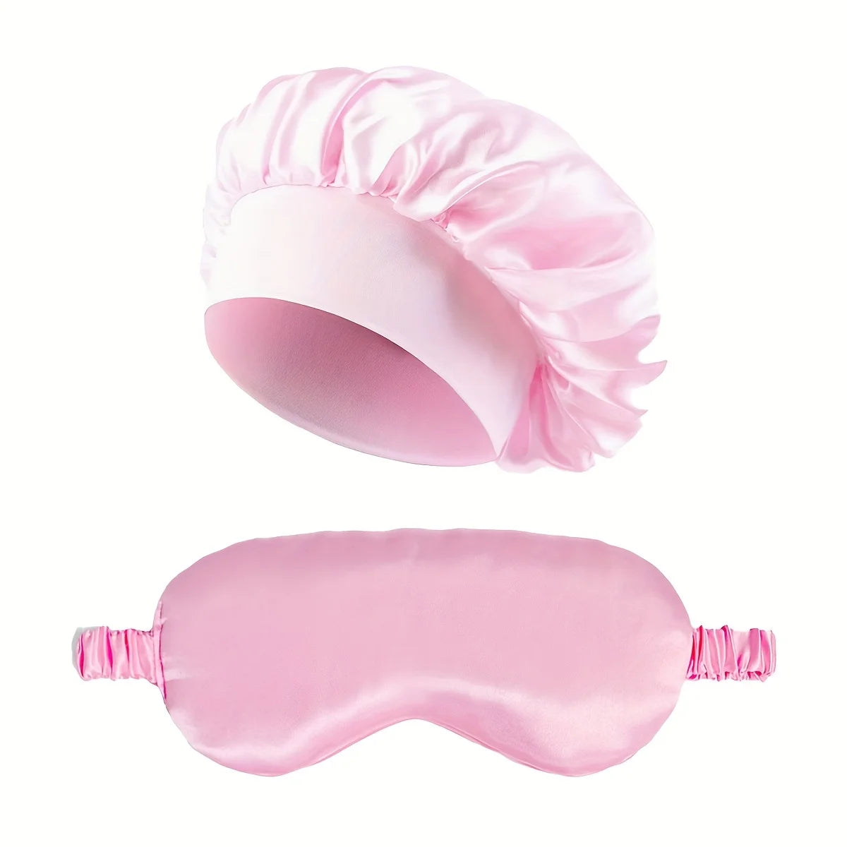 2PCS Satin Bonnet Sleep Cap Eye Mask