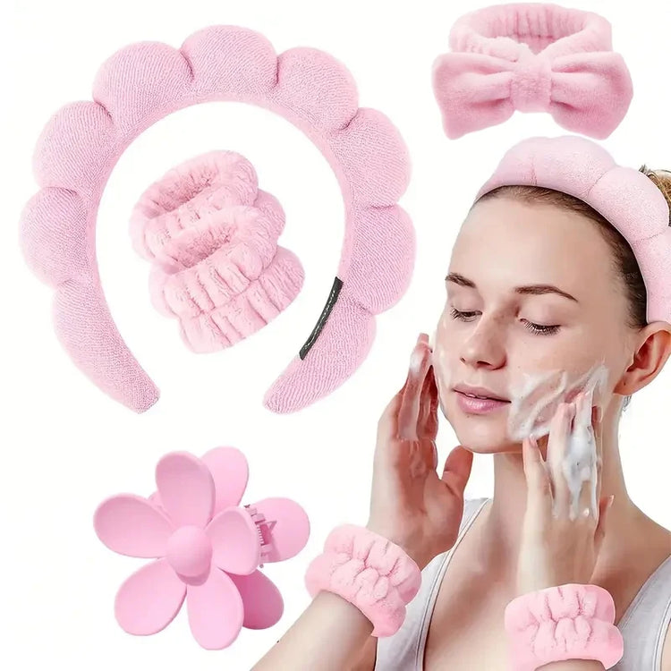 5Pcs Spa Headband & Skincare Headbands