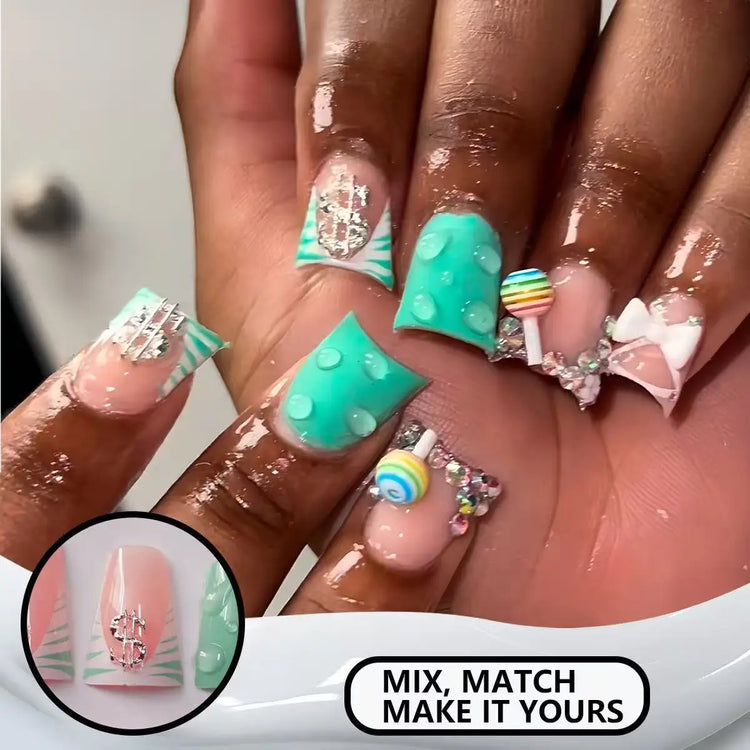 Short Press-On Nails, 24 Pieces
