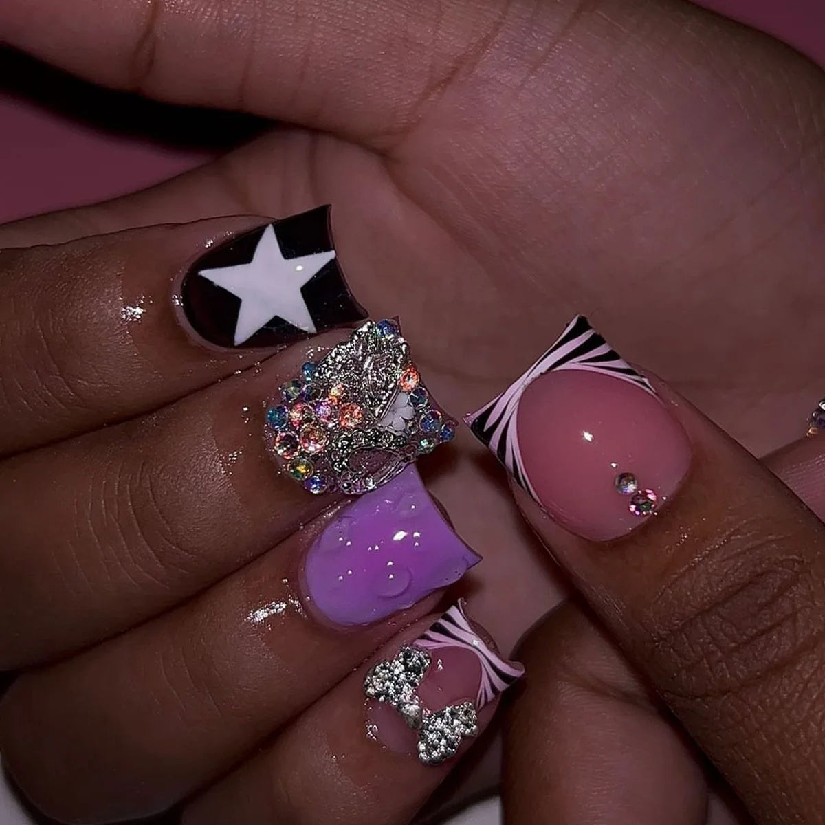 Short Press-On Nails, 24 Pieces