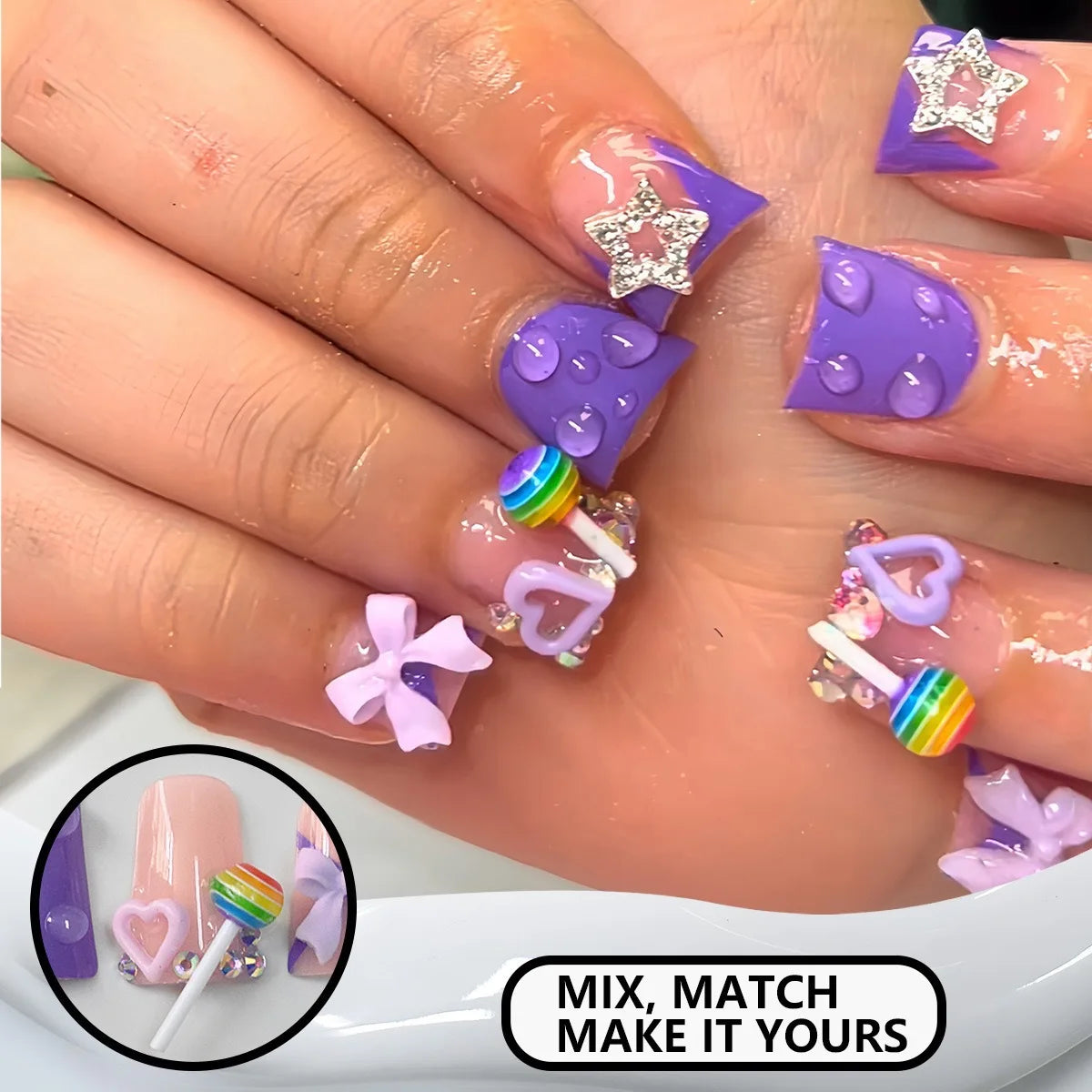 Short Press-On Nails, 24 Pieces