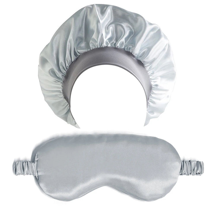 2PCS Satin Bonnet Sleep Cap Eye Mask